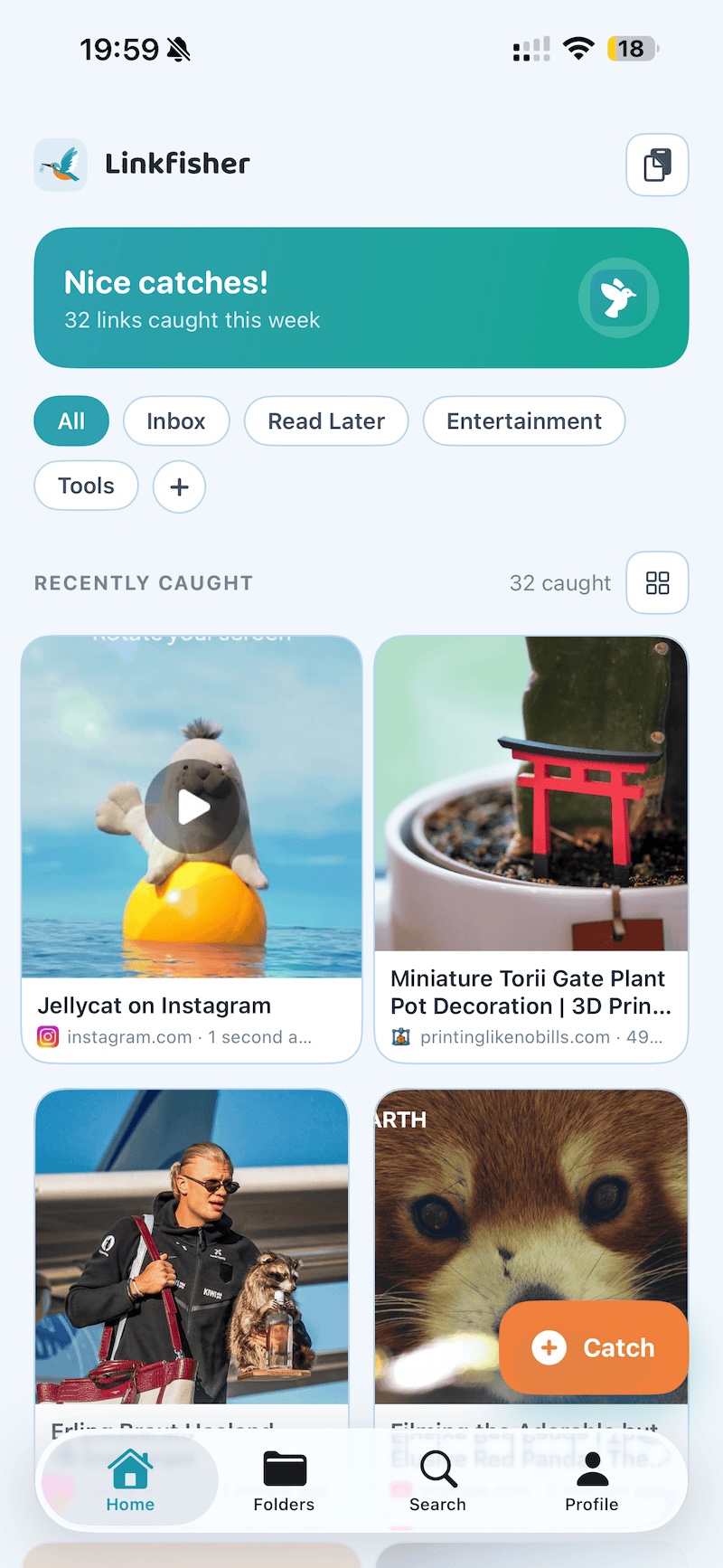 LinkFisher app screen